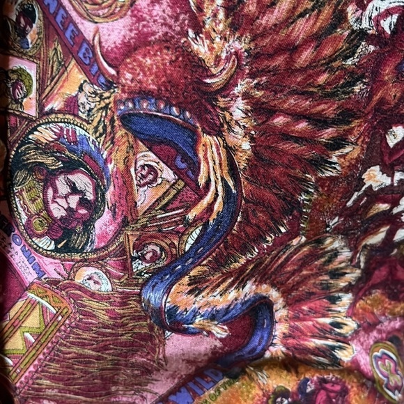 Vintage 80's Latigo Maroon Printed Western Shirt Button-Down Long Sleeves - Picture 9 of 12